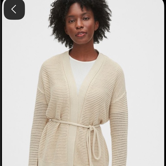 GAP Sweaters - NWOT Gap True Black Tie Wrap Size Large Cotton Cardigan